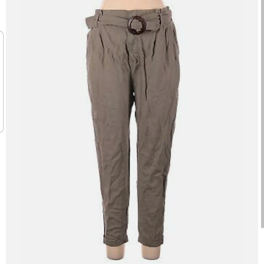 Streetwear Society Linen Paperbag Capris Pants 3/4 Length